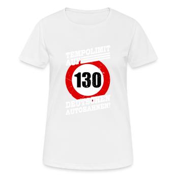 Autobahn Tempolimit Tempolimit Auf Deutschen - Frauen T-Shirt atmungsaktiv - Weiß - Vorne - AI Model Female 172 dark (172cm)
