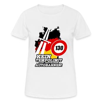 Autobahn Tempolimit Kein Tempolimit Auf Deutschen - Frauen T-Shirt atmungsaktiv - Weiß - Vorne - AI Model Female 172 dark (172cm)