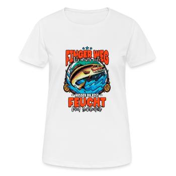 Finger Weg Von Meiner Rute Angeln Angler - Frauen T-Shirt atmungsaktiv - Weiß - Vorne - AI Model Female 172 dark (172cm)