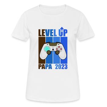 Level Up Dad 2023 Gamer Dad Gift Future Dad - Women's Breathable T-Shirt - white - Front - AI Model Female 172 dark (172cm)