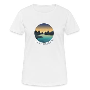 The adventure begins Bend Oregon Park hiking - Women's Breathable T-Shirt - white - Front - AI Model Female 172 dark (172cm)