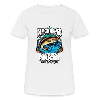 Finger Weg Von Meiner Rute Angeln Angler - Frauen T-Shirt atmungsaktiv - Weiß - Vorne - AI Model Female 172 dark (172cm)