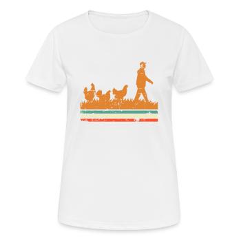Chicken Chickens - Women's Breathable T-Shirt - white - Front - AI Model Female 172 dark (172cm)