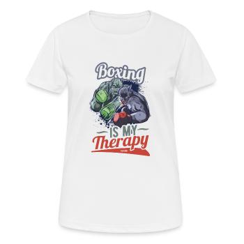 La boxe est ma thérapie - T-shirt respirant Femme - blanc - Devant - AI Model Female 172 dark (172cm)