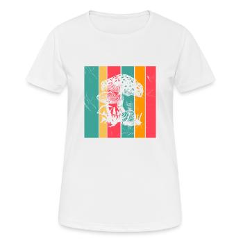Mushroom Fungal Lover Retro Fungi Forest Gift idea - Women's Breathable T-Shirt - white - Front - AI Model Female 172 dark (172cm)