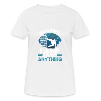 Run Jump Flip Freerunning Acrobatic Parkour - Women's Breathable T-Shirt - white - Front - AI Model Female 172 dark (172cm)