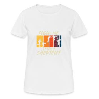 Shortcut Run Jump Flip Freerunning Acrobatics - Women's Breathable T-Shirt - white - Front - AI Model Female 172 dark (172cm)