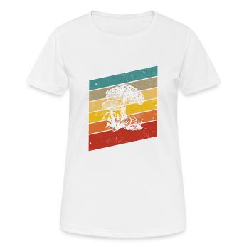 Mushroom Fungal Lover Retro Fungi Forest Gift idea - Women's Breathable T-Shirt - white - Front - AI Model Female 172 dark (172cm)