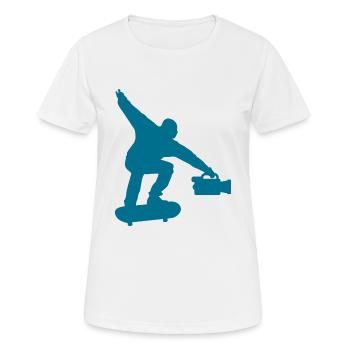Skateboarder Skateboard Filmmaker - Women's Breathable T-Shirt - white - Front - AI Model Female 172 dark (172cm)