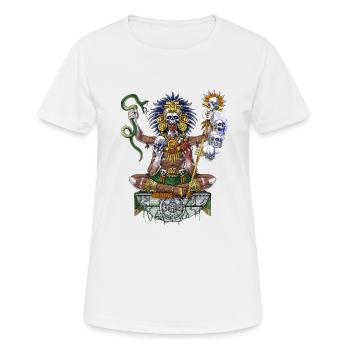 Chaman guerrier aztèque - T-shirt respirant Femme - blanc - Devant - AI Model Female 172 dark (172cm)