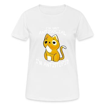 i ́m not antisocial i ́m antistupid sarcastic - Women's Breathable T-Shirt - white - Front - AI Model Female 172 dark (172cm)