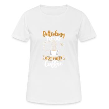 Deltiologie-kaffee Deltiologe-postkarten-sammler - Frauen T-Shirt atmungsaktiv - Weiß - Vorne - AI Model Female 172 dark (172cm)