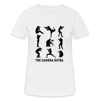 Kamera Sutra Fotograf Fotografen Fotografieren - Frauen T-Shirt atmungsaktiv - Weiß - Vorne - AI Model Female 172 dark (172cm)