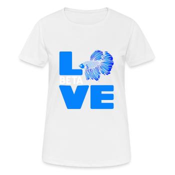 LOVE Beta Fish Awesome Fishing Designs T-Shirt - Frauen T-Shirt atmungsaktiv - Weiß - Vorne - AI Model Female 172 dark (172cm)