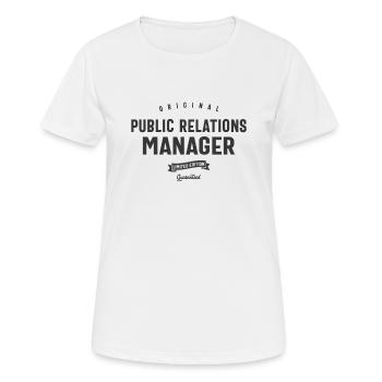 Public Relations Manager Lustige Berufsbezeichnung - Frauen T-Shirt atmungsaktiv - Weiß - Vorne - AI Model Female 172 dark (172cm)