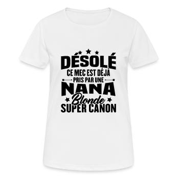 Mec Déjà Pris par une Blonde Super Canon - T-shirt respirant Femme - blanc - Devant - AI Model Female 172 dark (172cm)