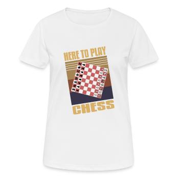 Here To Play Chess Retro Vintage Design T-Shirt - Frauen T-Shirt atmungsaktiv - Weiß - Vorne - AI Model Female 172 dark (172cm)