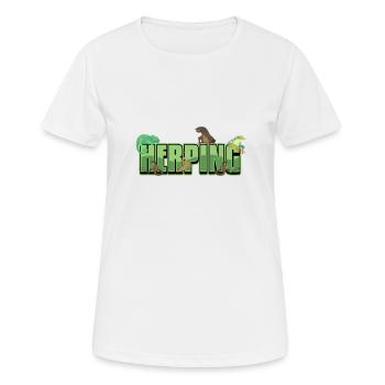 Herping Reptiles Amphibians Herpetologist - Women's Breathable T-Shirt - white - Front - AI Model Female 172 dark (172cm)