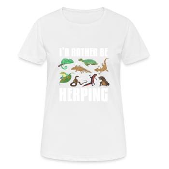 Ich Würde Eher Reptilien-amphibien Herpingen - Frauen T-Shirt atmungsaktiv - Weiß - Vorne - AI Model Female 172 dark (172cm)