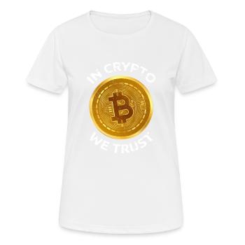 In Crypto We Trust Large Bitcoin Coin Design Tradi - Women's Breathable T-Shirt - white - Front - AI Model Female 172 dark (172cm)