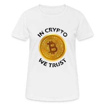 In Crypto We Trust Large Bitcoin Coin Design Tradi - Women's Breathable T-Shirt - white - Front - AI Model Female 172 dark (172cm)