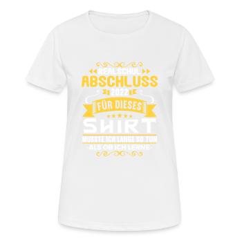 Realschule bestanden Realschulabschluss 2022 - Frauen T-Shirt atmungsaktiv - Weiß - Vorne - AI Model Female 172 dark (172cm)