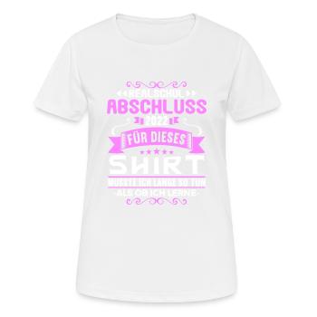 Realschule bestanden Realschulabschluss 2022 - Frauen T-Shirt atmungsaktiv - Weiß - Vorne - AI Model Female 172 dark (172cm)