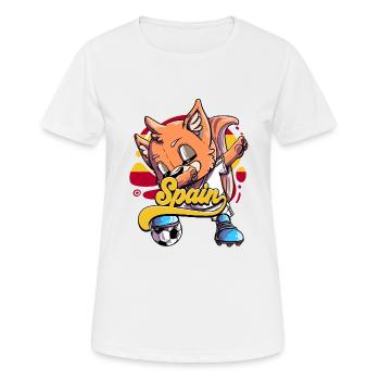 Spanien Fußball - Frauen T-Shirt atmungsaktiv - Weiß - Vorne - AI Model Female 172 dark (172cm)