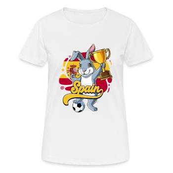 Spanien Fußball - Frauen T-Shirt atmungsaktiv - Weiß - Vorne - AI Model Female 172 dark (172cm)