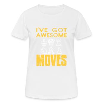 I've Got Awesome Moves Vintage Chess T-Shirt - Frauen T-Shirt atmungsaktiv - Weiß - Vorne - AI Model Female 172 dark (172cm)