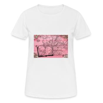 Blumen aus Büchern, die Bücher lesen, Blumen und Bücher - Frauen T-Shirt atmungsaktiv - Weiß - Vorne - AI Model Female 172 dark (172cm)