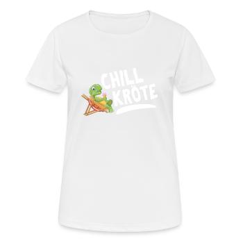 Chill Toad | Drôle de refroidisseur de tortue - T-shirt respirant Femme - blanc - Devant - AI Model Female 172 dark (172cm)
