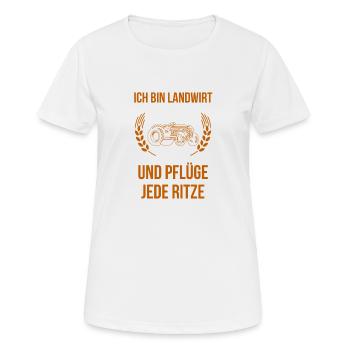 Landwirtschafts Spruch Traktor Lustiges Landwirt - Frauen T-Shirt atmungsaktiv - Weiß - Vorne - AI Model Female 172 dark (172cm)