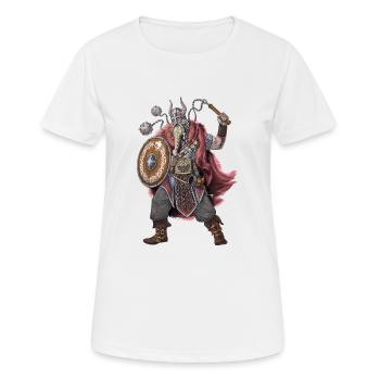 Nordischer Wikingerkrieger - Frauen T-Shirt atmungsaktiv - Weiß - Vorne - AI Model Female 172 dark (172cm)