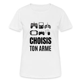 choisis ton arme - T-shirt respirant Femme - blanc - Devant - AI Model Female 172 dark (172cm)