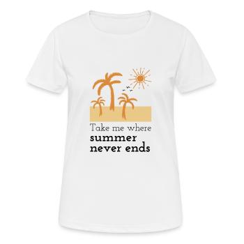 Sommer Palmen Strand Sonne Urlaub Geschenk - Frauen T-Shirt atmungsaktiv - Weiß - Vorne - AI Model Female 172 dark (172cm)