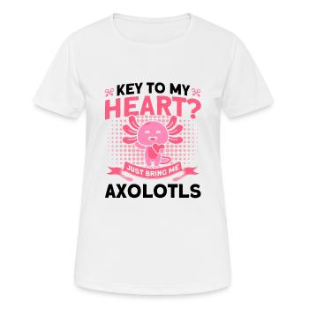 Axolotl Axolotl Propriétaire Axolotl Amphibian Gift - T-shirt respirant Femme - blanc - Devant - AI Model Female 172 dark (172cm)