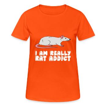 Ich Bin Wirklich Rattenabhängig - Frauen T-Shirt atmungsaktiv - Neonorange - Vorne - AI Model Female 172 dark (172cm)