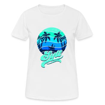 Sylt - Frauen T-Shirt atmungsaktiv - Weiß - Vorne - AI Model Female 172 dark (172cm)