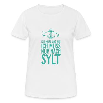 Sylt - Frauen T-Shirt atmungsaktiv - Weiß - Vorne - AI Model Female 172 dark (172cm)