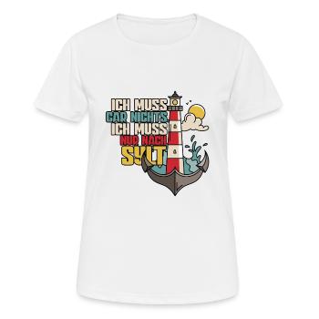 Sylt - Frauen T-Shirt atmungsaktiv - Weiß - Vorne - AI Model Female 172 dark (172cm)