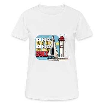 Sylt - Frauen T-Shirt atmungsaktiv - Weiß - Vorne - AI Model Female 172 dark (172cm)