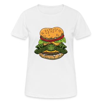Drôle de Red Eared Slider Propriétaire Burger - T-shirt respirant Femme - blanc - Devant - AI Model Female 172 dark (172cm)