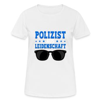 Polizist Polizei - Frauen T-Shirt atmungsaktiv - Weiß - Vorne - AI Model Female 172 dark (172cm)