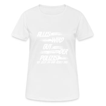 Polizist Polizei - Frauen T-Shirt atmungsaktiv - Weiß - Vorne - AI Model Female 172 dark (172cm)
