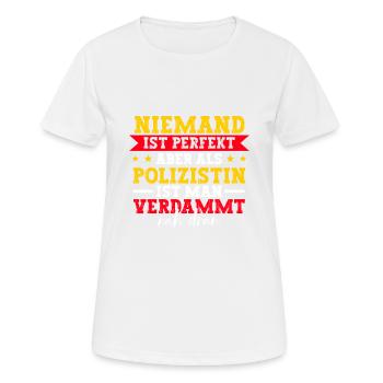 Polizist Polizei Polizistin Frauen - Frauen T-Shirt atmungsaktiv - Weiß - Vorne - AI Model Female 172 dark (172cm)