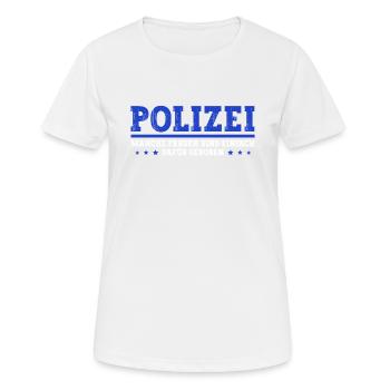 Polizist Polizei Frauen - Frauen T-Shirt atmungsaktiv - Weiß - Vorne - AI Model Female 172 dark (172cm)