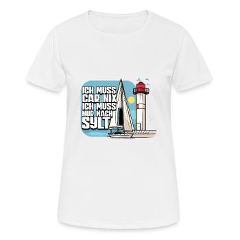 Sylt - Frauen T-Shirt atmungsaktiv - Weiß - Vorne - AI Model Female 172 dark (172cm)