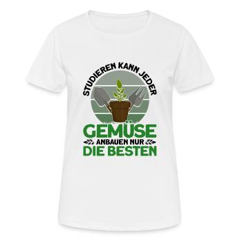 Gemüse Anbauen Die Besten Gärtner Geschenk - Frauen T-Shirt atmungsaktiv - Weiß - Vorne - AI Model Female 172 dark (172cm)
