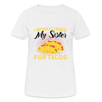 Taco Tacos Mexicain Fast Food Cadeau - T-shirt respirant Femme - blanc - Devant - AI Model Female 172 dark (172cm)